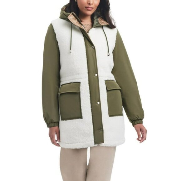 Brand New Sam & Libby Women's Mid-Length Parka With Sherpa Front Panel - Size M - Picture 1 of 6